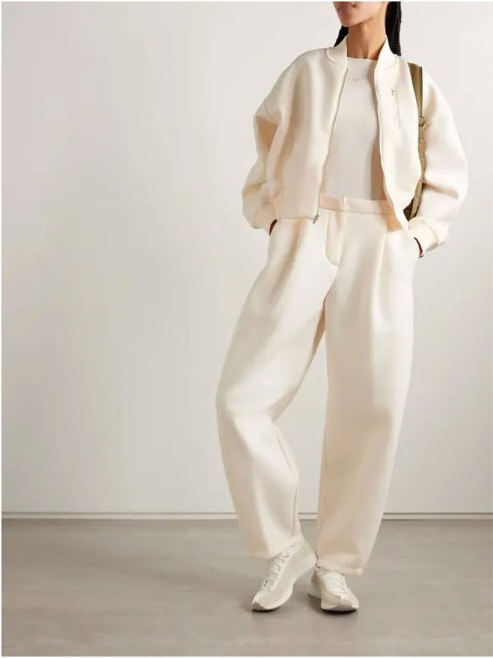 Nike sportswear pleated modal-blend jersey barrel-leg pants